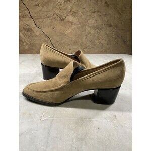Enzo Angiolini Loafers Women’s 8.5 Beige Suede Block Heel